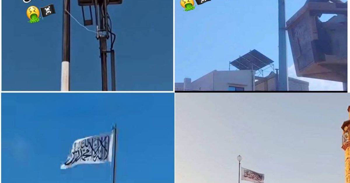 تنظيم هيئة تحرير الشام الإرهابي يستبدل علم سوريا الجديد بعلم التنظيم القديم في أربع مدن سورية