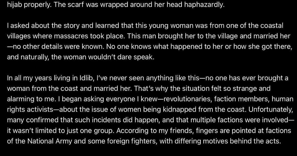 An activist and eyewitness speaks out about seeing Alawite women, kidnapped from coastal villages, forcibly married to jihadi militants in Idlib.