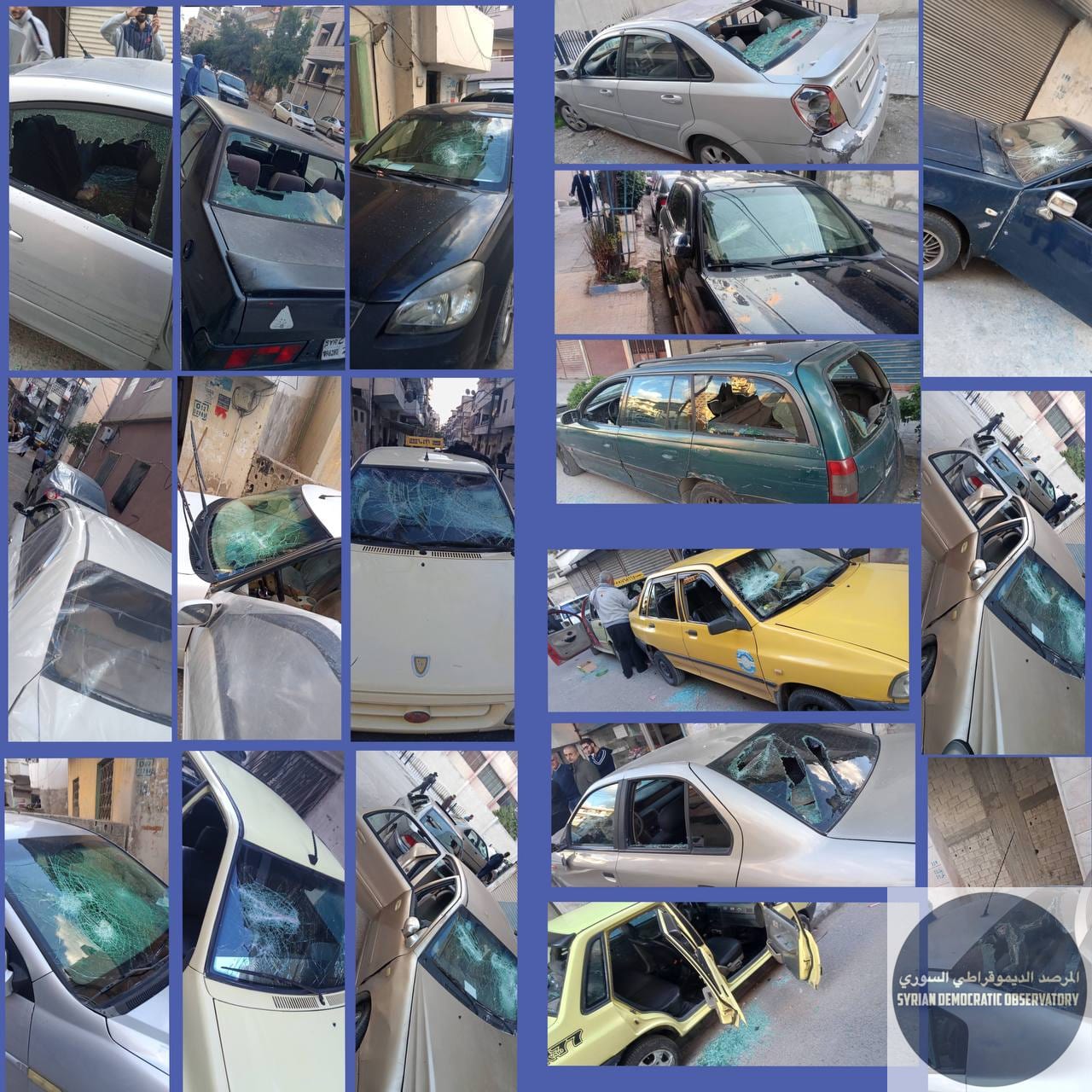 اللاذقية : قامت عناصر ميلشيات الأمن العام الإرهابية و شبيحة الجولاني بالهجوم على الأحياء العلوية وتكسير المحال التجارية والسيارات، وسجل تكسير أكثر من 130 سيارة حتى الآن.