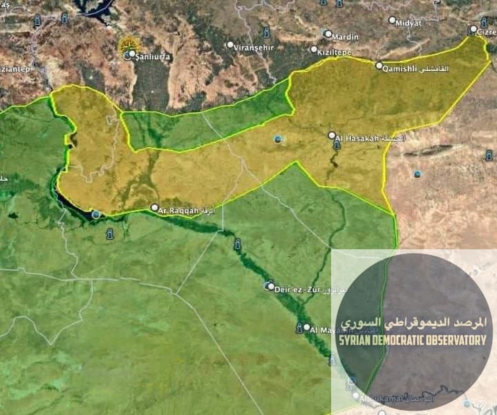 خريطة السيطرة الحالية، دير الزور تحت سيطرة نظام الجولاني الإرهابي