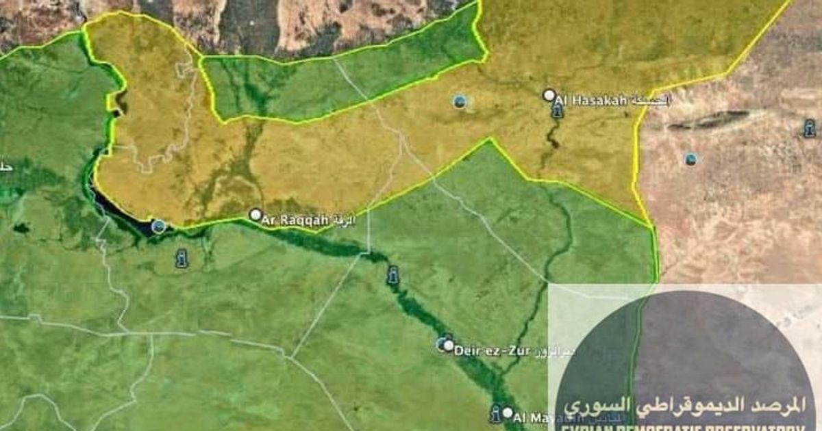 خريطة السيطرة الحالية، دير الزور تحت سيطرة نظام الجولاني الإرهابي