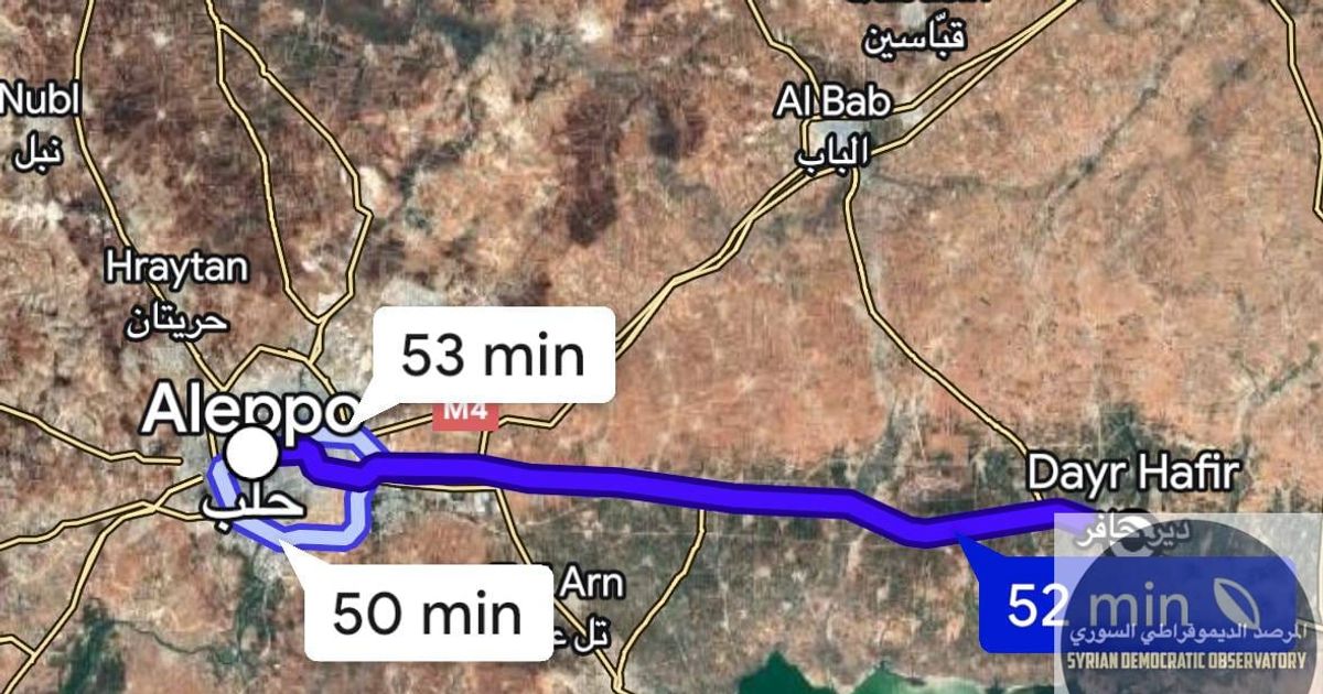 عاجل | ريف حلب: قناة الجزيرة تقول أن ميلشيات الجولاني الإرهابية ستستهدف موقعاً في بلدة دير حافر، تستخدمه قسد منطلقاً لعملياتهم ضد مدينة .