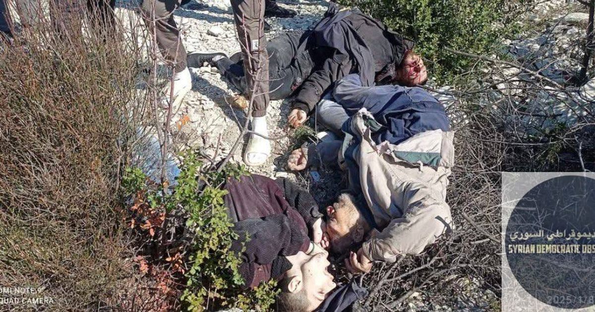 Members of the militias of (Aka ) commit a massacre against young men from one family from the town of -Sharqiya in the countryside of the city of , while they were working in their field.