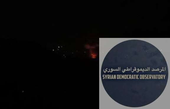 عين الشرقية : اندلاع النيران في موقع الاستهداف للواء 107 بعين الشرقية