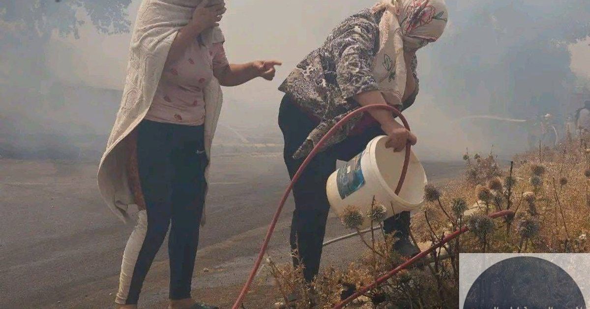 نساء الساحل يقومون بإطفاء الحرائق، و أشباه الرجال من إرهاببي الجولاني يقومون بإشعالها