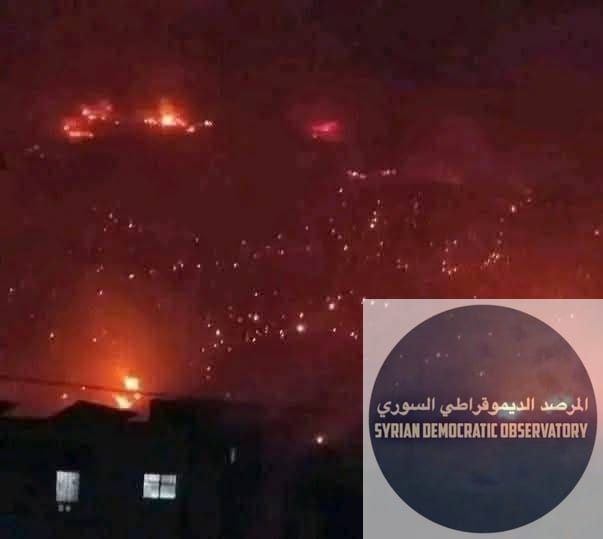 حرائق مستمرة حتى الآن على سفوح جبل سهل الغاب القريبة من قرى شطحة والحيدرية.