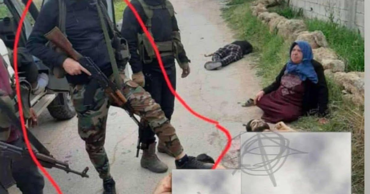 نفس السيدة العلوية التي واجهت إرهابي هيئة تحرير الشام وهي "زريقة سباهية" والدة الشهيدين كنان وسهيل ريحان قتلوهم مع حفيدها.