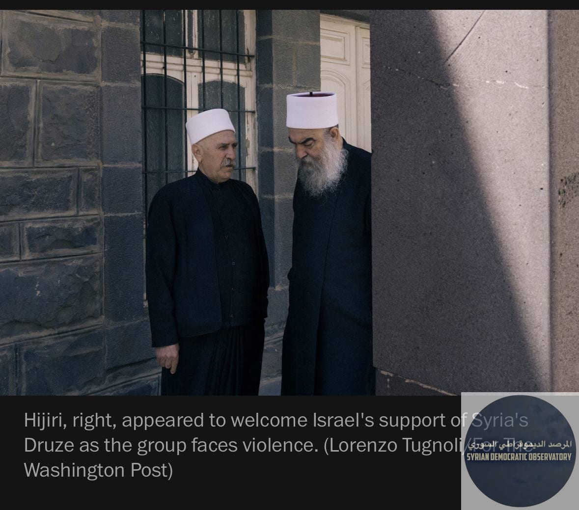 🇸🇾 الهجري لواشنطن بوست : نحن في أزمة، نحن نطالب بتدخل دولي