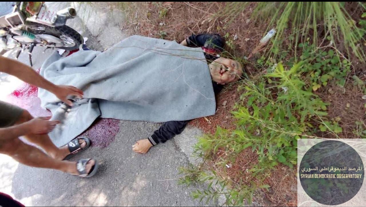 ريف جبلة| بيت ياشوط: صورة لجثمان الشهيد جميل ناصر الذي قتل اليوم 13 حزيران/ يونيو، برصاص مسلحي تنظيم هيئة تحرير الشام الإرهابي على طريق بيت ياشوط-مفرق الفتيح.
