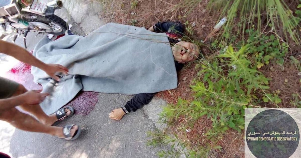 ريف جبلة| بيت ياشوط: صورة لجثمان الشهيد جميل ناصر الذي قتل اليوم 13 حزيران/ يونيو، برصاص مسلحي تنظيم هيئة تحرير الشام الإرهابي على طريق بيت ياشوط-مفرق الفتيح.