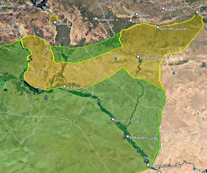 خريطة السيطرة الحالية، دير الزور تحت سيطرة نظام الجولاني الإرهابي